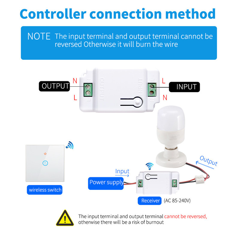Interruptores de parede com toque sem fio RF433 1gang Luxury Glass Panel Remote Control Switch Light support voice control