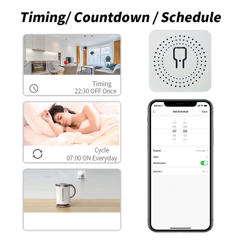 DIY MINI Homekit Mural Switch Botão Modificador Modulo de Relé Trabalhar com tuya wifi app suporte função de controle de voz