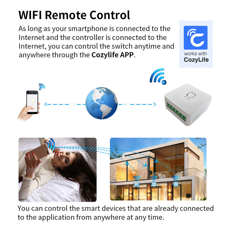 DIY MINI Homekit Mural Switch Botão Modificador Modulo de Relé Trabalhar com tuya wifi app suporte função de controle de voz