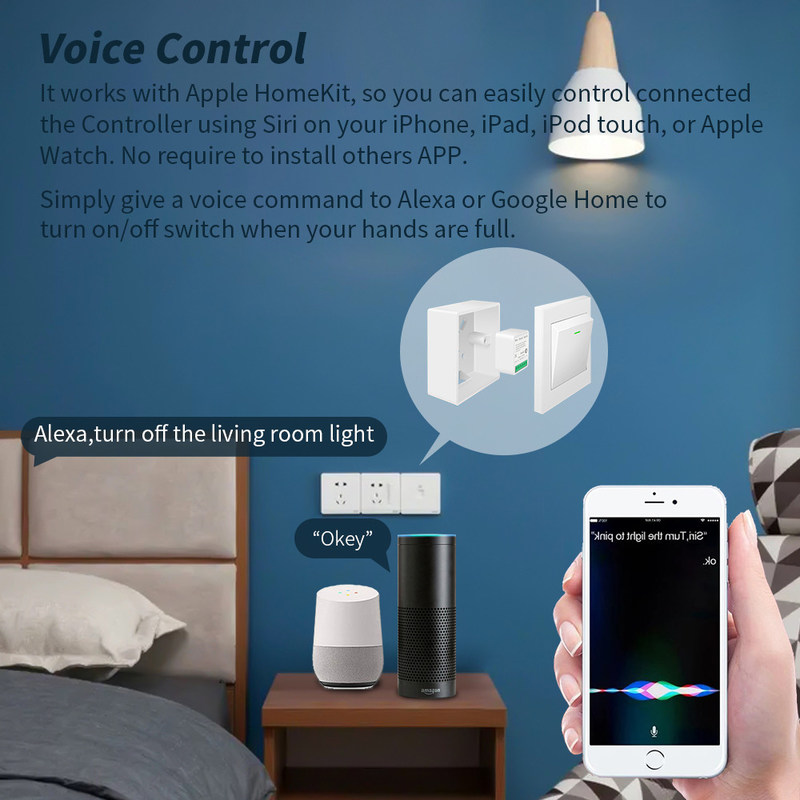 DIY MINI Homekit Mural Switch Botão Modificador Modulo de Relé Trabalhar com tuya wifi app suporte função de controle de voz
