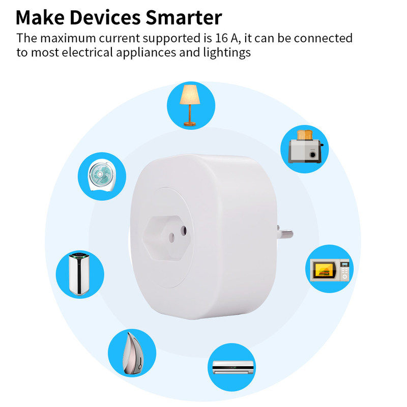 Soquete esperto padrão 16A 220V 127V 50Hz do assoalho de Brasil da tomada de poder do soquete de Tuya WIFI Smart