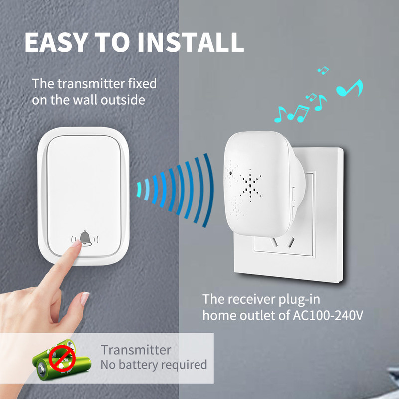 UE sem fio Reino Unido de Ring Doorbell E.U. da chamada exterior nenhum auto prendendo - pôs a campainha impermeável 300M