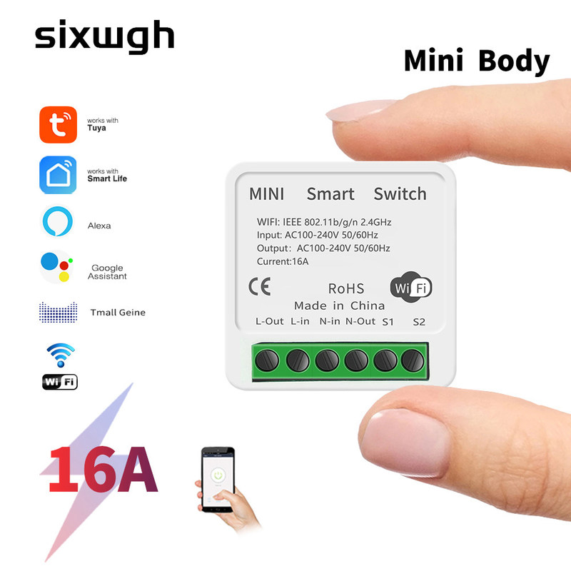 Da vida esperta de Smart do módulo do disjuntor do interruptor de Tuya 16A 10A Wifi temporizador de controle remoto do relé da voz do interruptor do APP