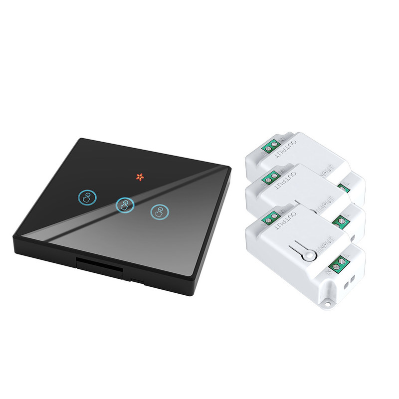 10A ABS resistente ao fogo Homekit Smart Switch painel de vidro temperado Três interruptores de ligação/desligação suportam controle remoto
