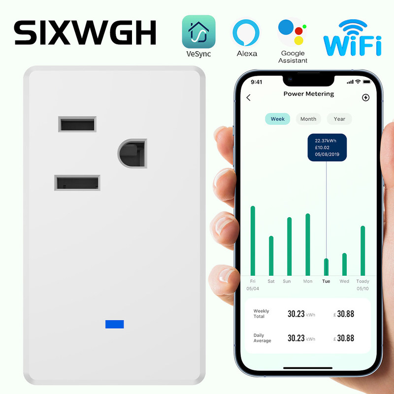 O FCC certificou o soquete de Tuya Zigbee da fonte de alimentação do soquete 2200W 50*50*84mm de Wifi da parede