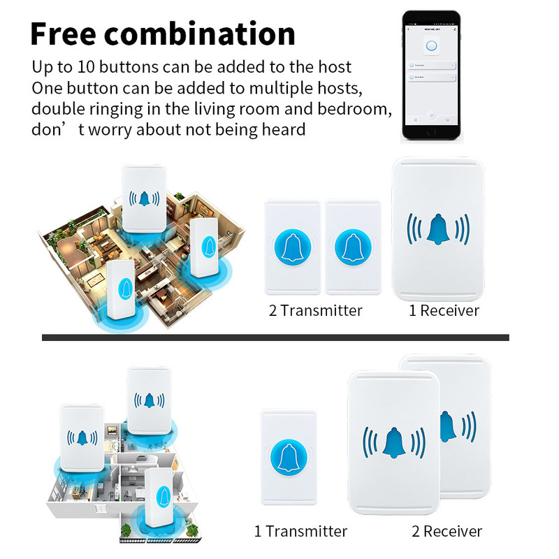 câmera esperta de controle remoto da campainha de Wifi da definição alta video sem fio de Bell de porta 30W