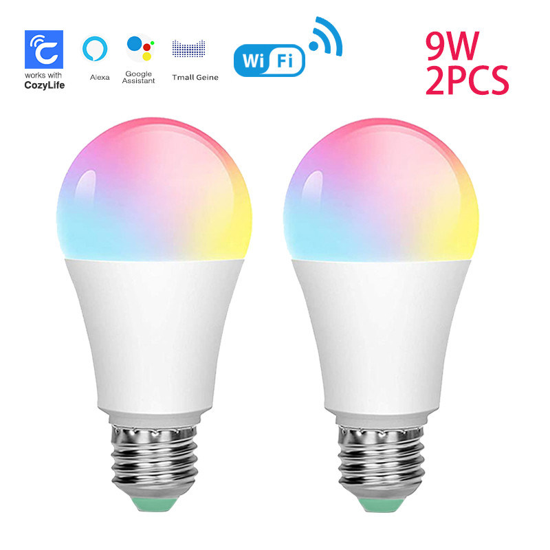 cozylife WiFi APP 10W Smart Wifi lâmpada LED Bluetooth 0.2kg Wireless Smart LED lâmpadas Automatização doméstica