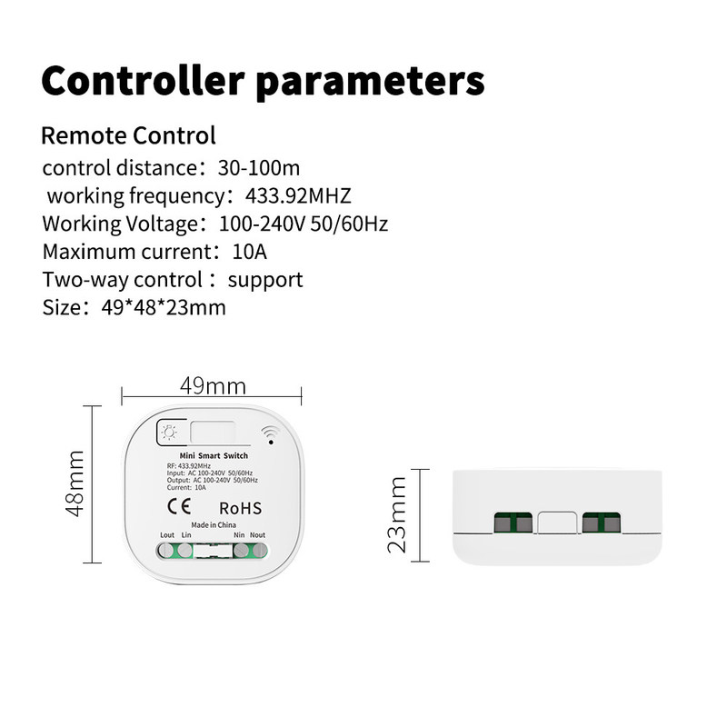 o interruptor esperto de 2a 250v Whz01 Zigbee arredondou o interruptor mais não ofuscante de canto do interruptor Rf433 Homekit