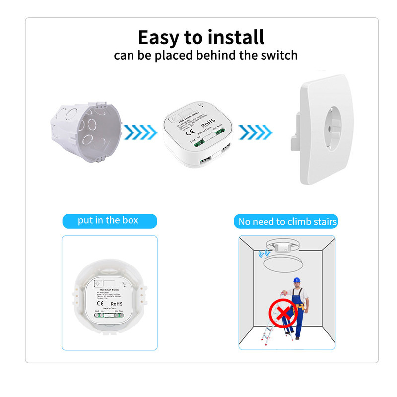 o interruptor esperto de 2a 250v Whz01 Zigbee arredondou o interruptor mais não ofuscante de canto do interruptor Rf433 Homekit