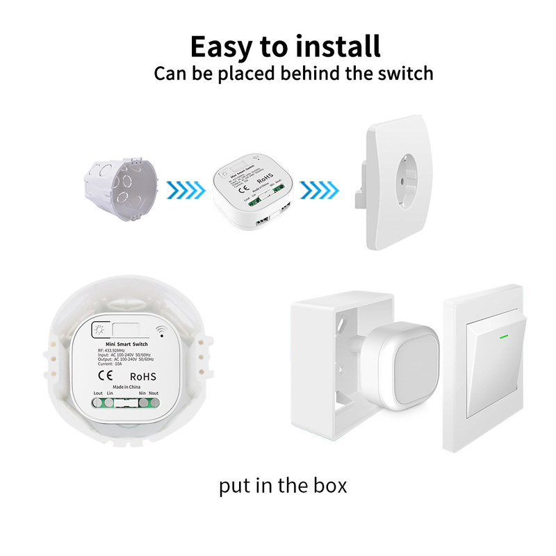 auto chave Homekit de Wifi três de controle remoto sem fio do interruptor 2.4GHz fora no interruptor