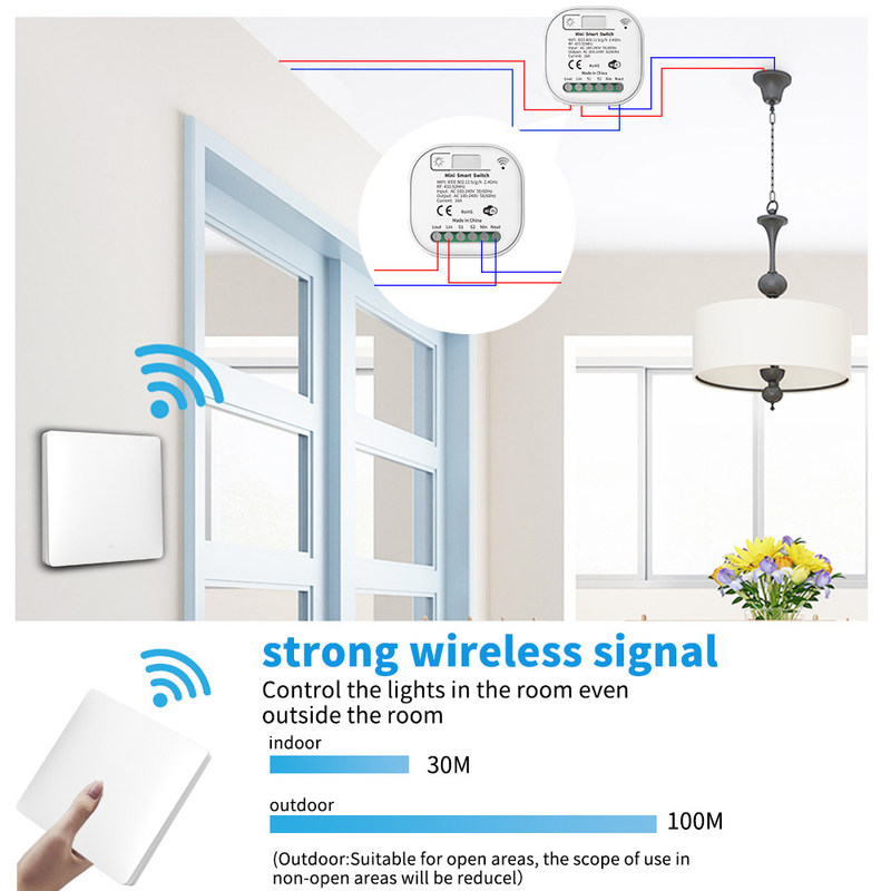 auto chave Homekit de Wifi três de controle remoto sem fio do interruptor 2.4GHz fora no interruptor