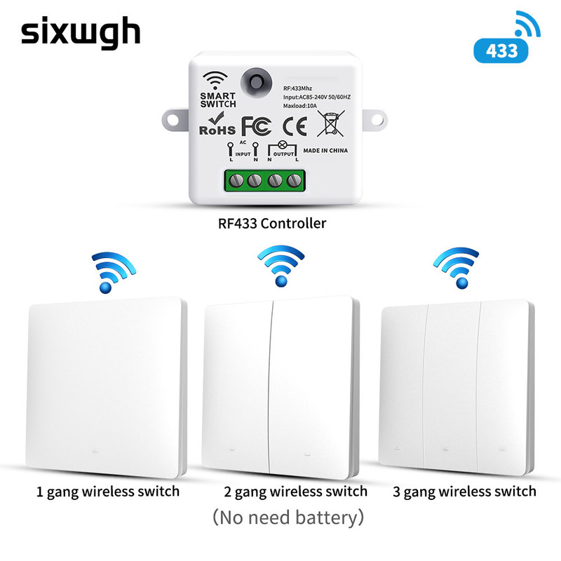 Tuya Wireless Remote Control Switch controlador e receptor correspondência com Tuya módulo suporte Google Alexa controle de voz