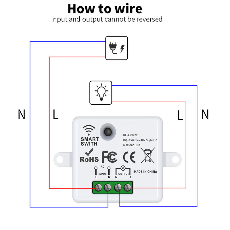 Tuya Wireless Remote Control Switch controlador e receptor correspondência com Tuya módulo suporte Google Alexa controle de voz