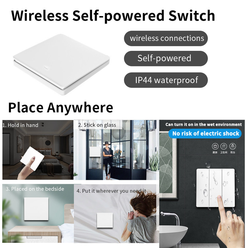 Tuya Wireless Remote Control Switch controlador e receptor correspondência com Tuya módulo suporte Google Alexa controle de voz
