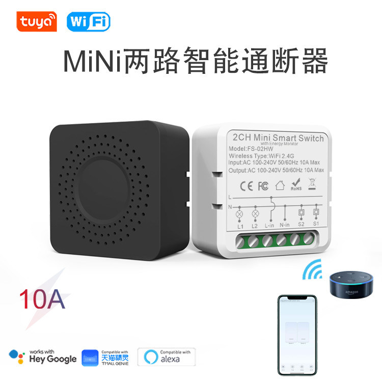 Comutadores inteligentes wifi Controle remoto e de voz com programação e automação, monitorização de energia, fácil instalação e configuração,