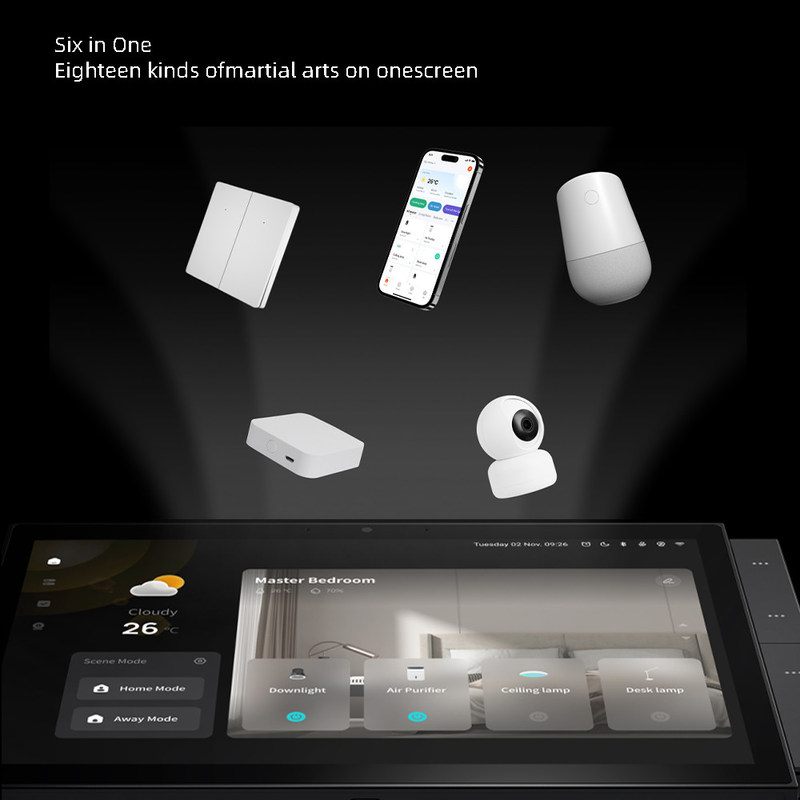 10 polegadas Wifi Smart Home Painel de tela sensível ao toque múltiplos protocolos controle remoto sem fio Socket controle de voz incorporado
