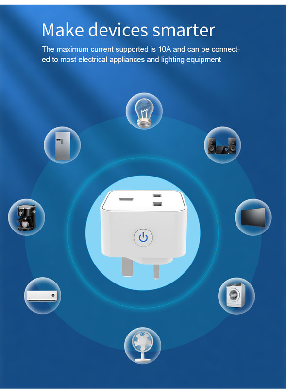 tuya wifi smart socket Plug de controle remoto e de voz com agendamento e funções de automação suportar controle de voz Alexa