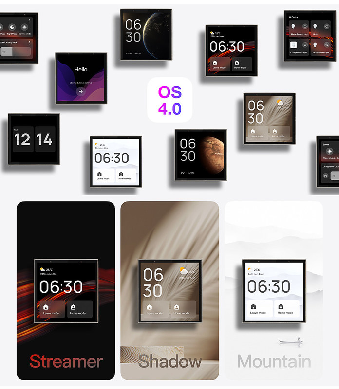 Largo alcance Smart Display Controller Smart Home Painel de tela sensível ao toque múltiplos protocolos Função funções de violação embutidas