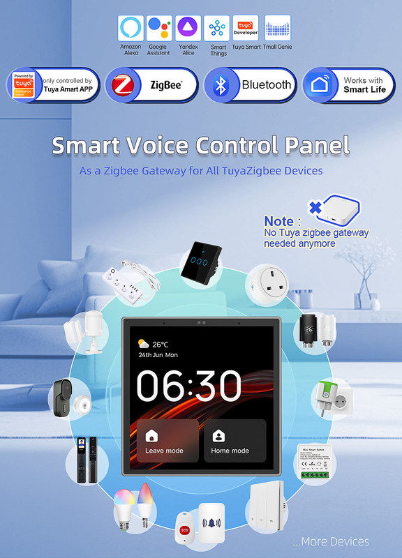 Painel de controle doméstico inteligente de 4 polegadas Dispositivo de controle remoto para automação doméstica conveniente controle de voz Alexa integrado