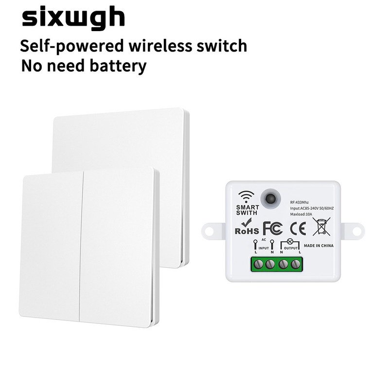 ABS Wireless Remote Control Switch 86 * 86 * 32mm Para Operação Fácil sem necessidade de bateria, suporte a várias opções de cena de controle.