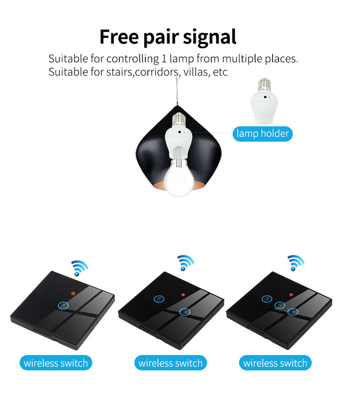 Tuya Wi-Fi controle remoto sem fio interruptor painel de vidro temperado com mini smart breaker melhor escolha para circuito versão antiga