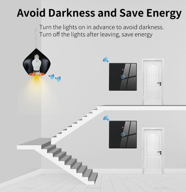 Tuya Wi-Fi controle remoto sem fio interruptor painel de vidro temperado com mini smart breaker melhor escolha para circuito versão antiga