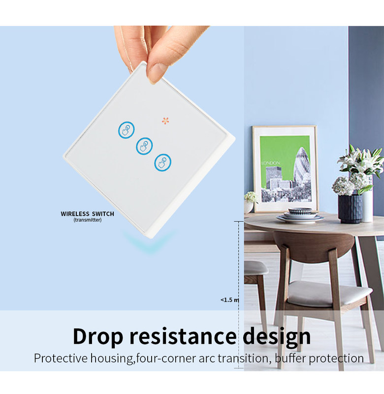 Tuya Wi-Fi controle remoto sem fio interruptor painel de vidro temperado com mini smart breaker melhor escolha para circuito versão antiga