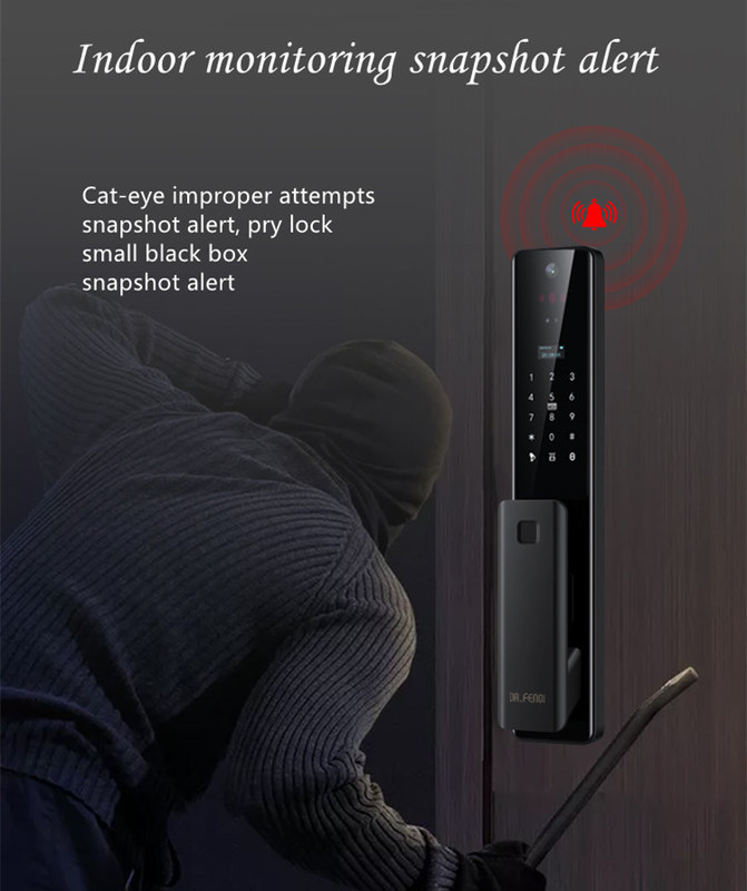 Indoor Cat Eye Video Smart Security Lock 5 tipo de desbloqueio funções fornecem a maior segurança sistema de segurança doméstica