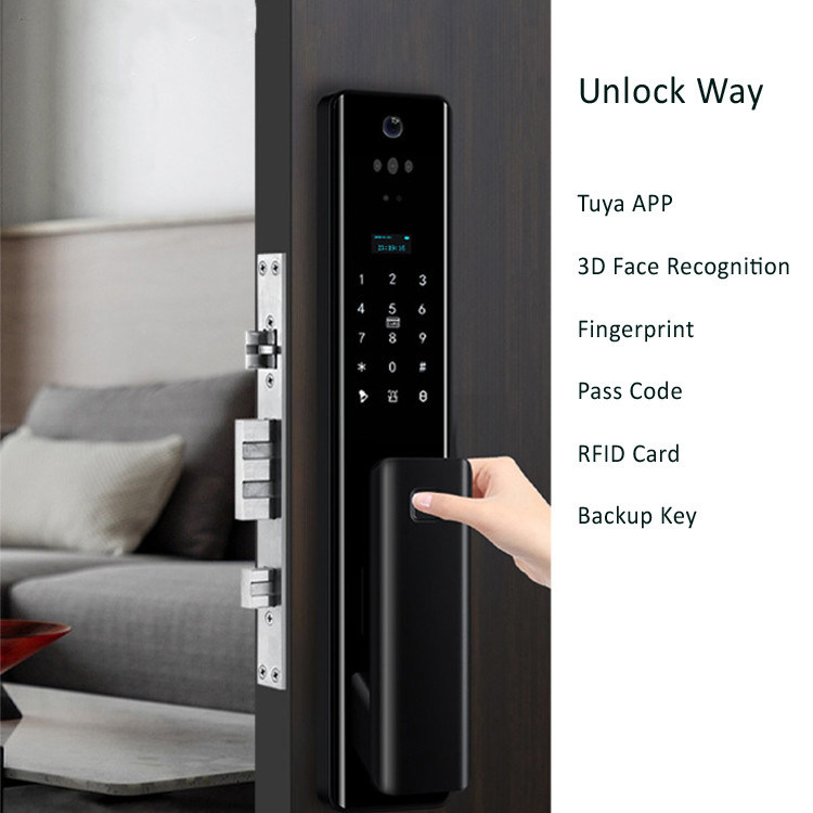 Método de desbloqueio 5 diferentes métodos de controle Impressão digital Smart Security Lock suporte Desbloqueio facial e múltiplas funções