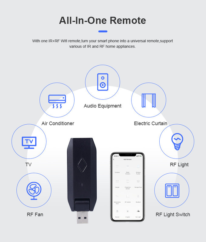 Versão USB universal Homekit Smart Switch Voltagem nominal 3V-5V fácil portátil e suporte controle remoto muitas funções