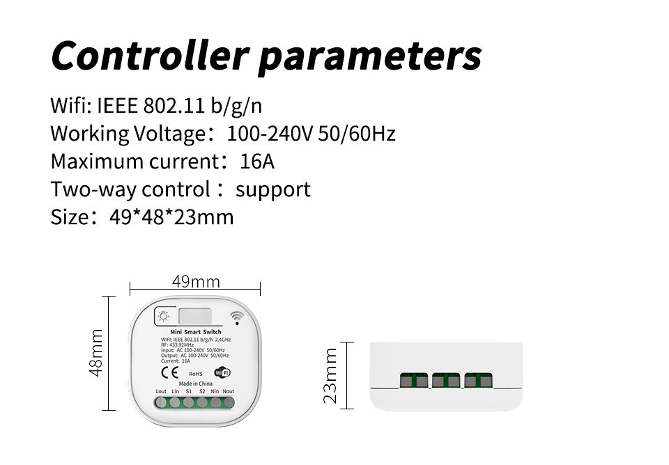 Smart Home Automation Interruptor de luz remoto 16A Modulo de interruptor Tuya Smart Timer Light Switch de parede suporte de controle de voz