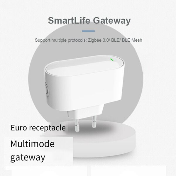 SIXWGH Tuya SmartLife Multi-Protocol Gateway Zigbee 3.0 + para + BLE Mesh Hub Wi-Fi Funciona com Alexa/Google Home Dispositivos de ligação UE