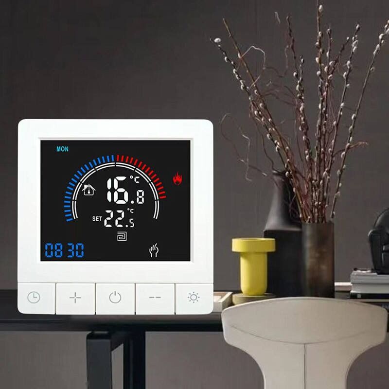 SIXWGH Tuya Smart Thermostat Wi-Fi Controle por App Tela OLED Design Slider Controle por Voz Agenda de 7 Dias Carga de 16A Funciona em Casa