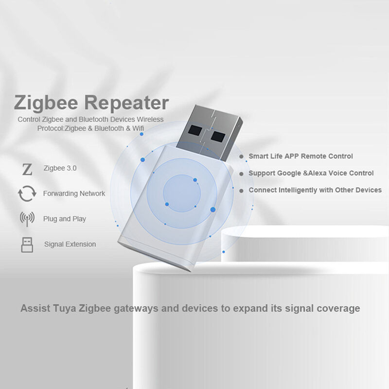 SIXWGH Tuya Zigbee 3.0 USB Repeater / Signal Booster Plug Play Range Extender Smart Home 30m Cobertura Funciona com o aplicativo Alexa/Google