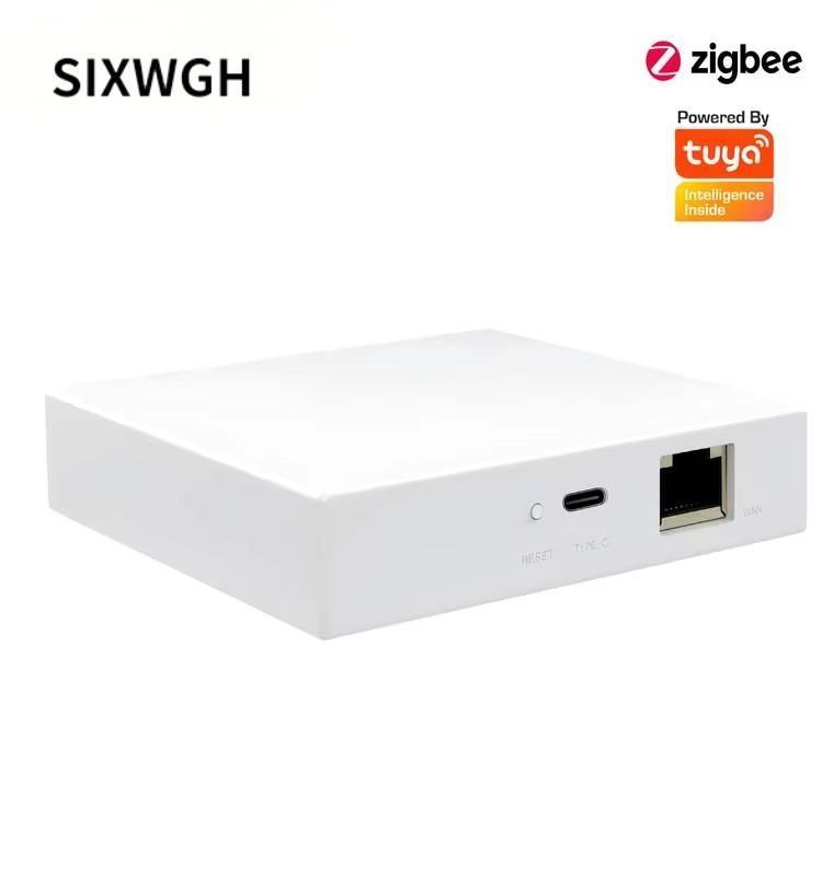 SIXWGH 3 em 1 Smart Home Gateway: Zigbee Hub + Roteador WiFi + Centro de Controle de Voz Compatível com Apple Google Home Alexa & Tuya