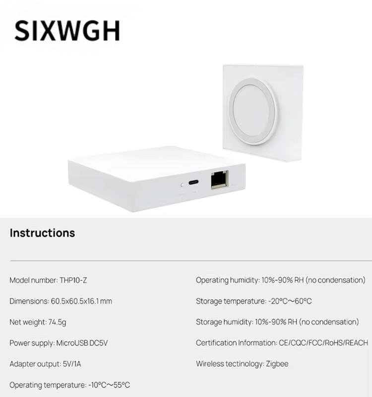 SIXWGH 3 em 1 Smart Home Gateway: Zigbee Hub + Roteador WiFi + Centro de Controle de Voz Compatível com Apple Google Home Alexa & Tuya