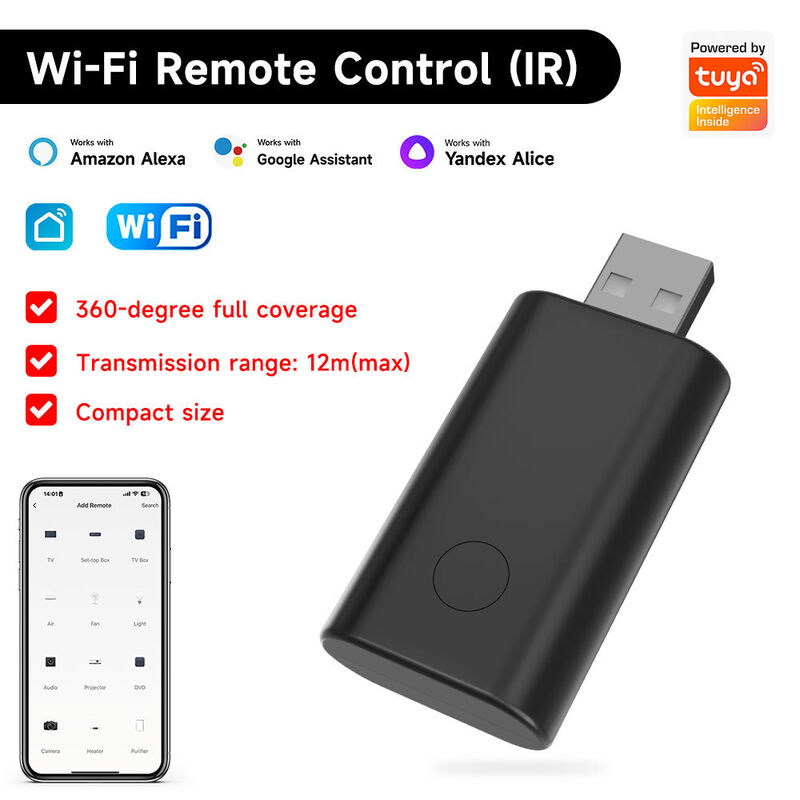 SIXWGH Universal IR Wi-Fi Remote Control com Alexa / Google Home App Control Tuya OS Design giratório para Hub Smart Home Hotel RV
