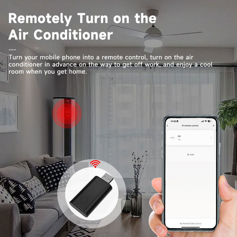 SIXWGH Universal IR Wi-Fi Remote Control com Alexa / Google Home App Control Tuya OS Design giratório para Hub Smart Home Hotel RV