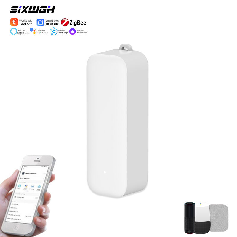 SIXWGH Universal Smart IR Remote Control com Zigbee Hub Funciona com Alexa e Google Home APP Hotel Use Design Rotável