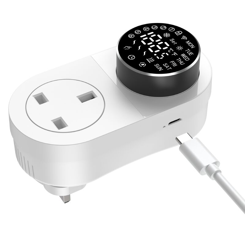 SIXWGH Termostato Inteligente Wi-Fi para Tomada 16A Tela LED Controle Remoto por APP/Voz Sensor NTC Aquecimento Resfriamento para Casa Aquário