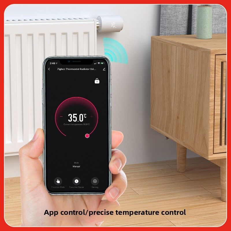 SIXWGH Tuya Zigbee & Wi-Fi Válvula Termostática de Radiador com Tela LCD Touchscreen Controle de Temperatura Programável APP Eco Home por Voz