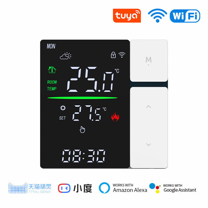 SIXWGH WIFI Smart Thermostat, controlo de voz e APP Thermostat programável para aquecimento eléctrico caldeira de água para uso doméstico e de escritório