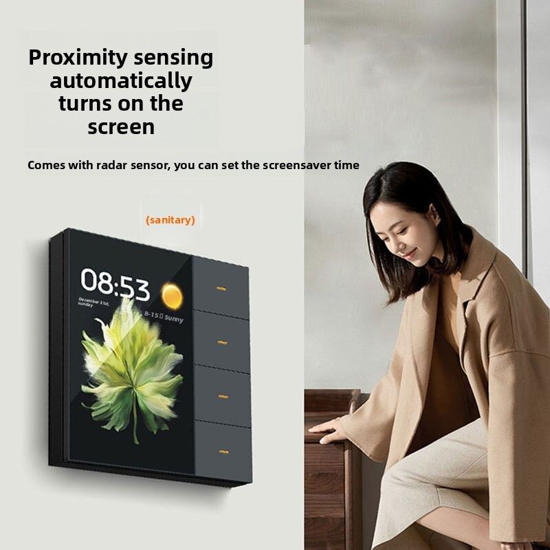 SIXGWH para Interruptor Inteligente Zigbee Touch Pro 4-Gang Sensor Radar Temperatura de Cor Controle de Cortina Dimerizável IP66 Impermeável 220V Smart Life