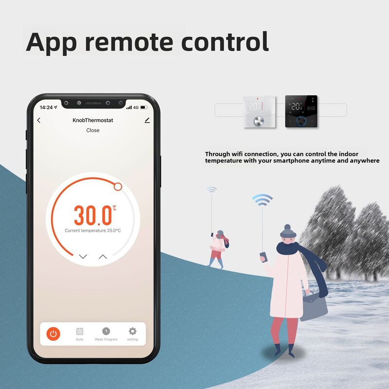 SIXWGH Tuya Smart WiFi Thermostat APP de aquecimento elétrico Controle de voz Assistente Compatível modo de economia de energia Bloqueio infantil alto