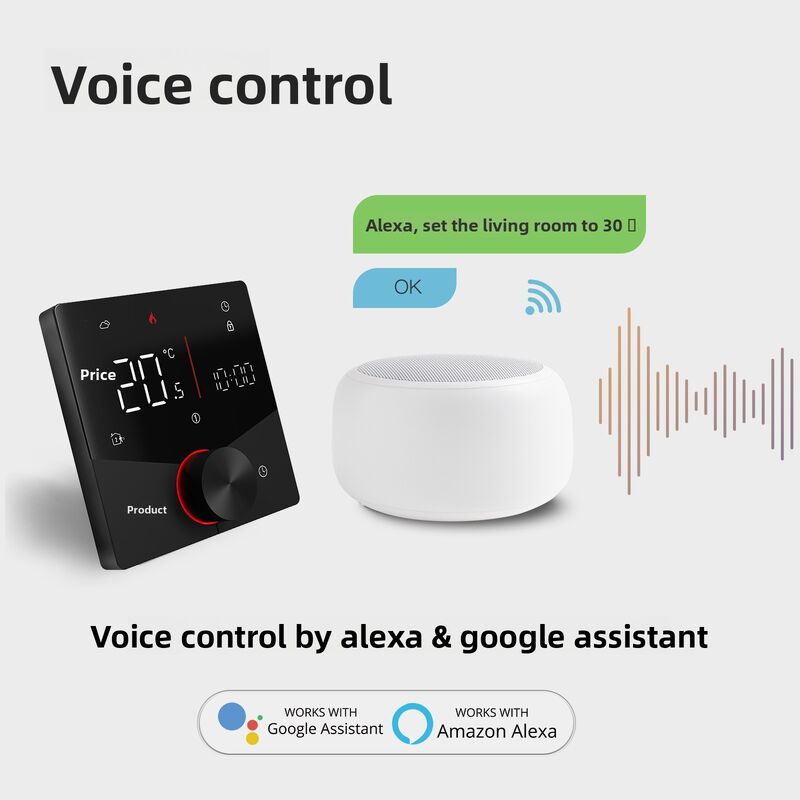 SIXWGH Tuya Smart WiFi Thermostat APP de aquecimento elétrico Controle de voz Assistente Compatível modo de economia de energia Bloqueio infantil alto