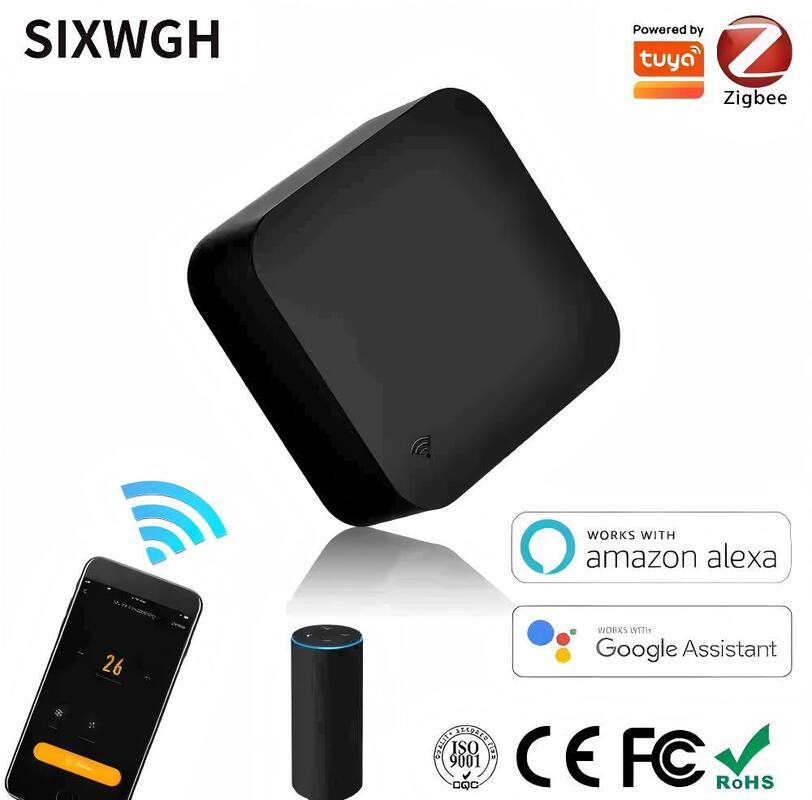 SIXWGH Tuya Smart Controle Remoto EUA/UE/PL Compatível com Alexa Google Home Cobertura 360° Certificado FCC Controle Remoto Inteligente Zigbee IR 5V WiFi