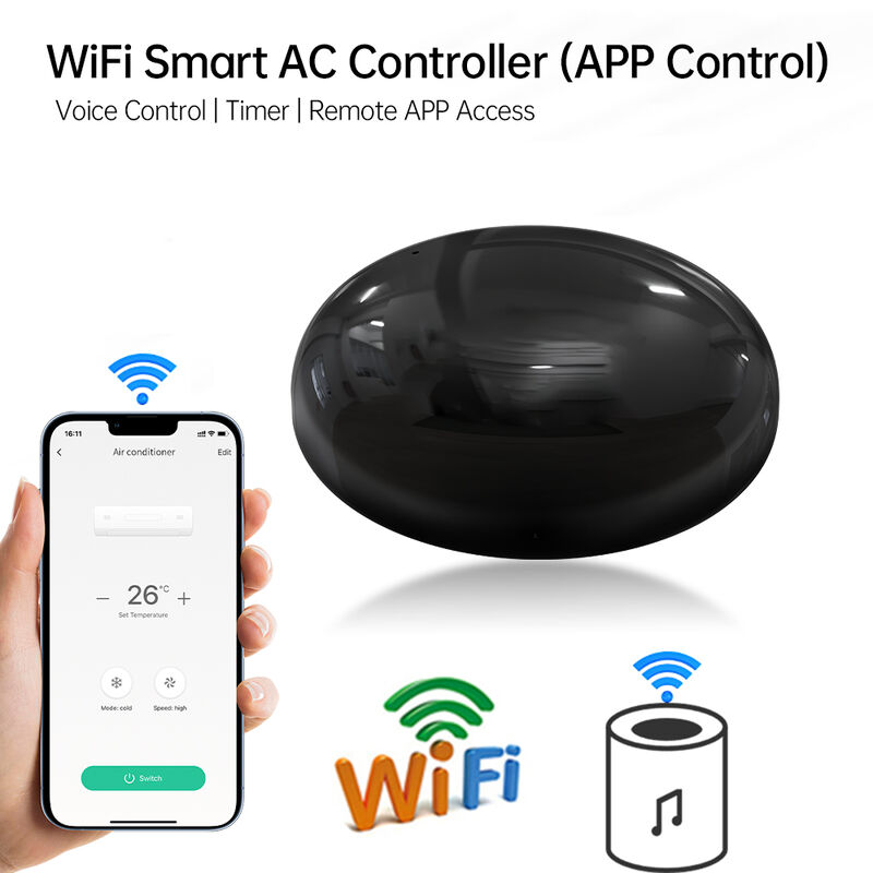 SIXWGH Smart Home Wi-Fi Controle de voz Ar condicionado Alexa Google Home TuyaApp Compatibilidade Universal Infrarroxo Tipo-C Alimentado IR