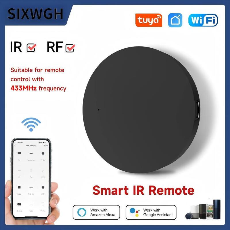 Controle Remoto Inteligente Universal SIXWGH Wi-Fi IR + RF Alexa Google Home Controle por Voz 433/315MHz para TV Ventilador App Tuya Smart Life