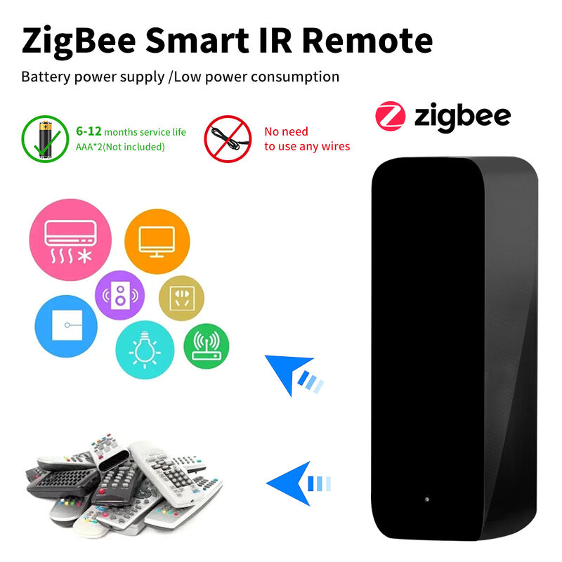 SIXWGH Novo Controle Remoto IR Inteligente TuyaZigbee Universal AC/TV Blaster Compatibilidade Alexa Google Home Barra Garagem Carro Bateria