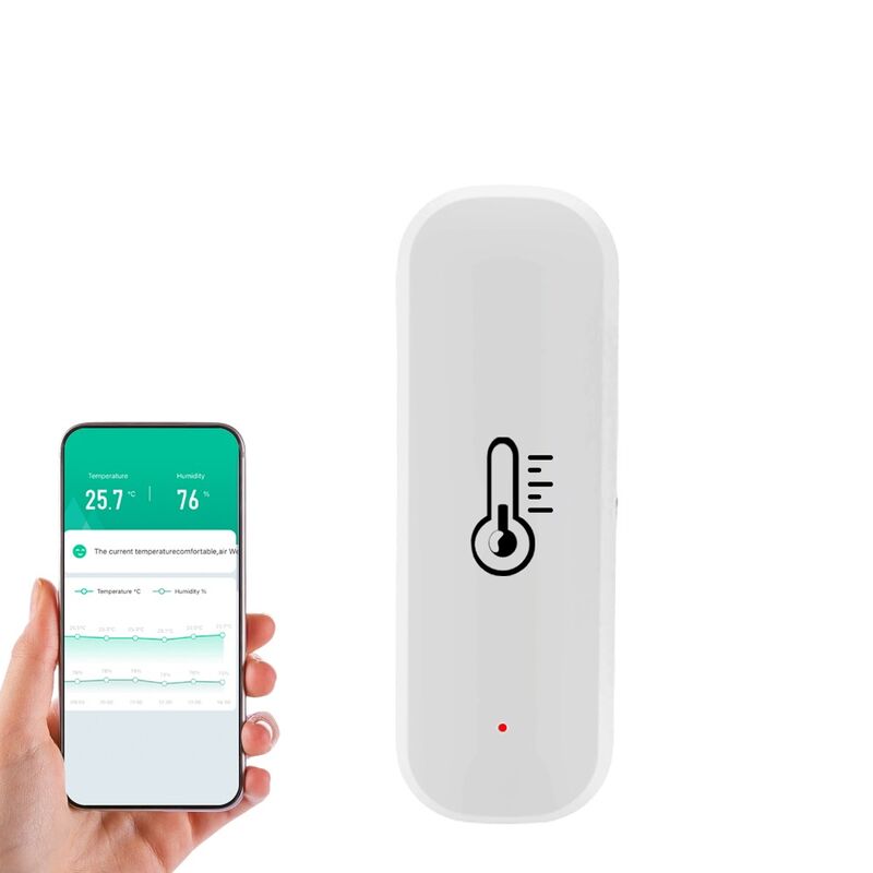 SIXWGH Tuya WiFi Sensor inteligente de temperatura e umidade Alexa/Google Controle de voz Armazenamento de dados de 30 dias Elétrico para automação residencial